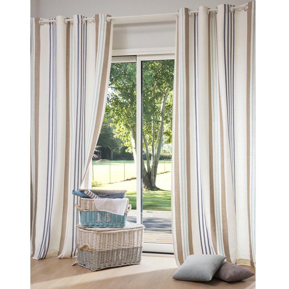 Rideaux Rayures rideau 224 œillets 224 rayures en coton 140 x 250 cm cap Rideaux Rayures rideau 224 œillets 224 rayures en coton 140 x 250 cm cap