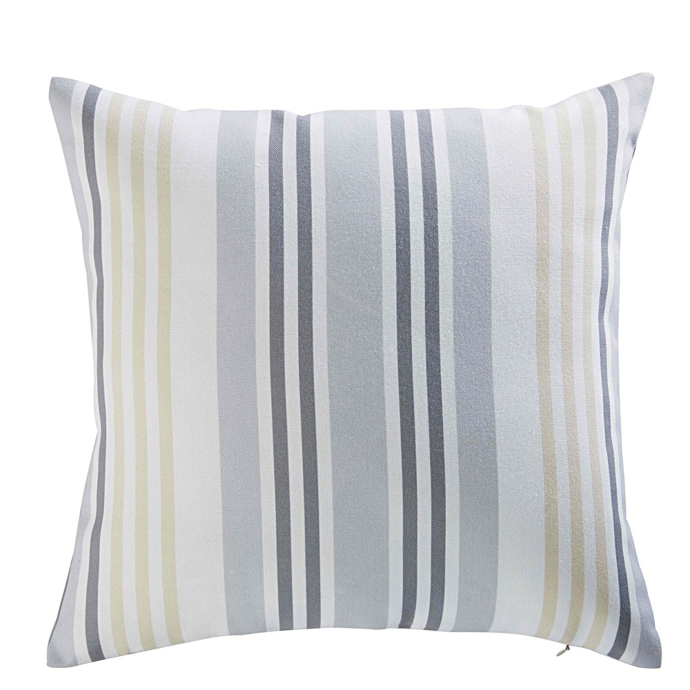 RIVAGE striped grey fabric outdoor cushion 45 x 45 cm Maisons du Monde