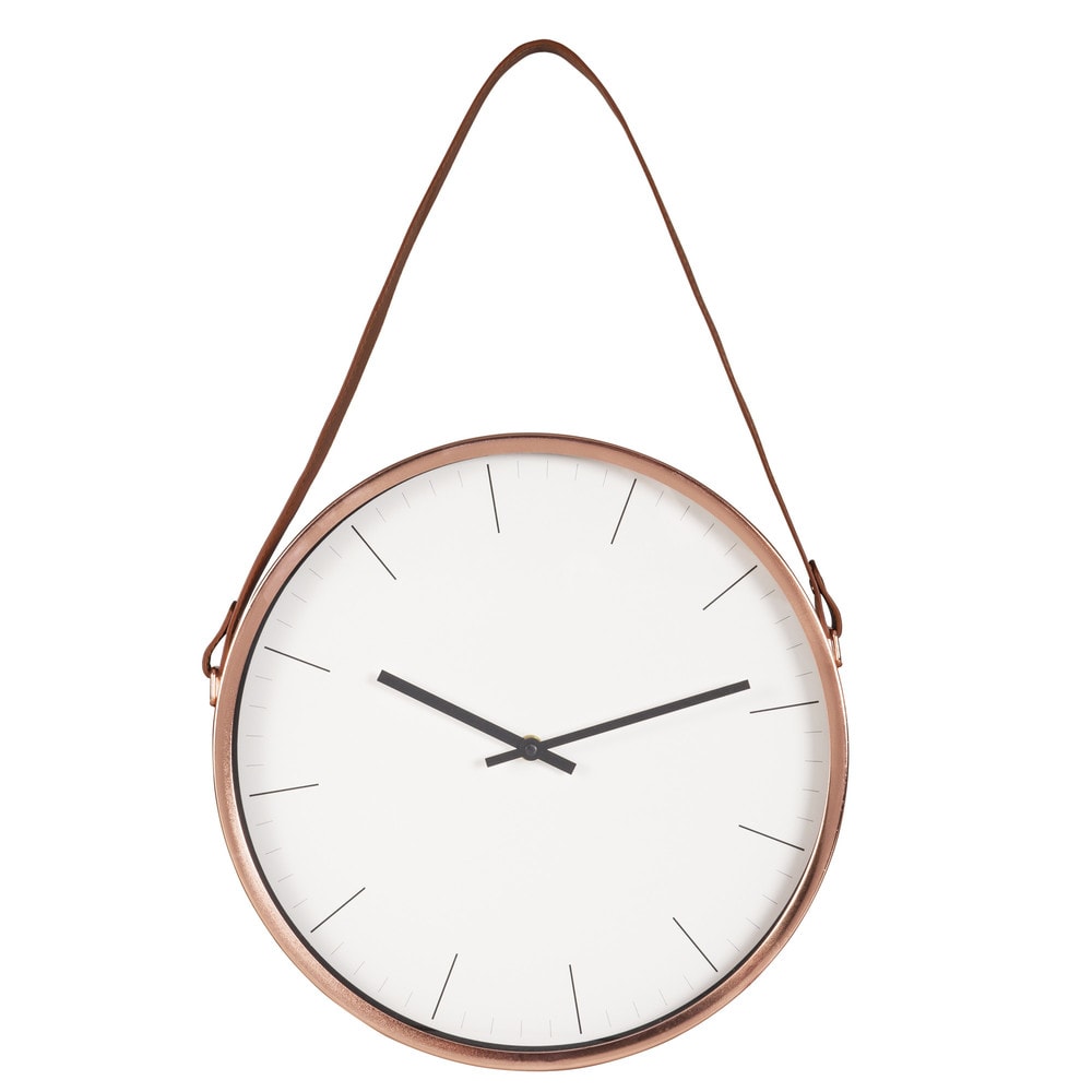 Round Copper Metal Wall Clock Maisons du Monde