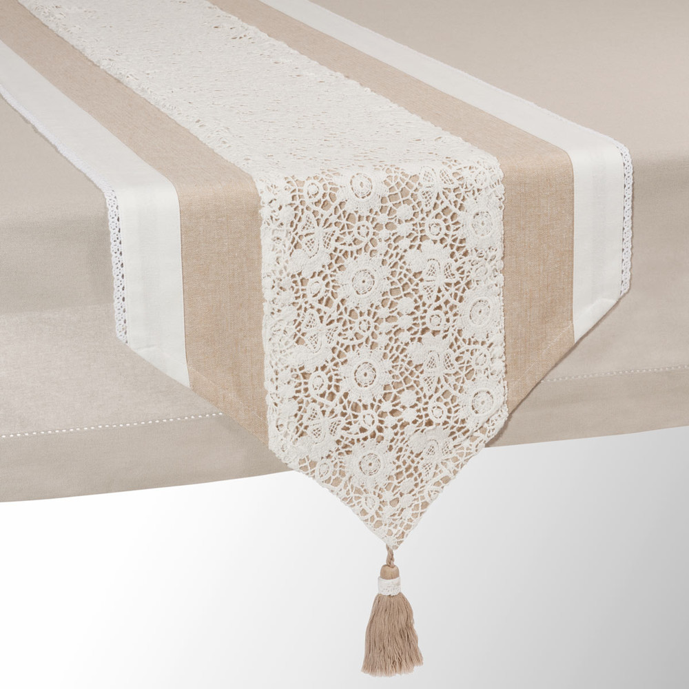 Runner da tavolo beige in cotone L 150 cm WONDERFUL Maisons du Monde