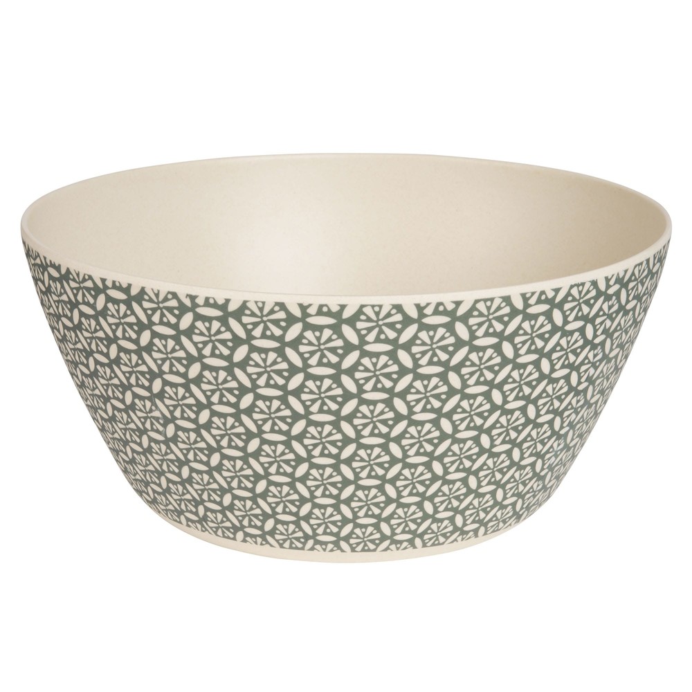 Saladier en bambou motifs verts | Maisons du Monde