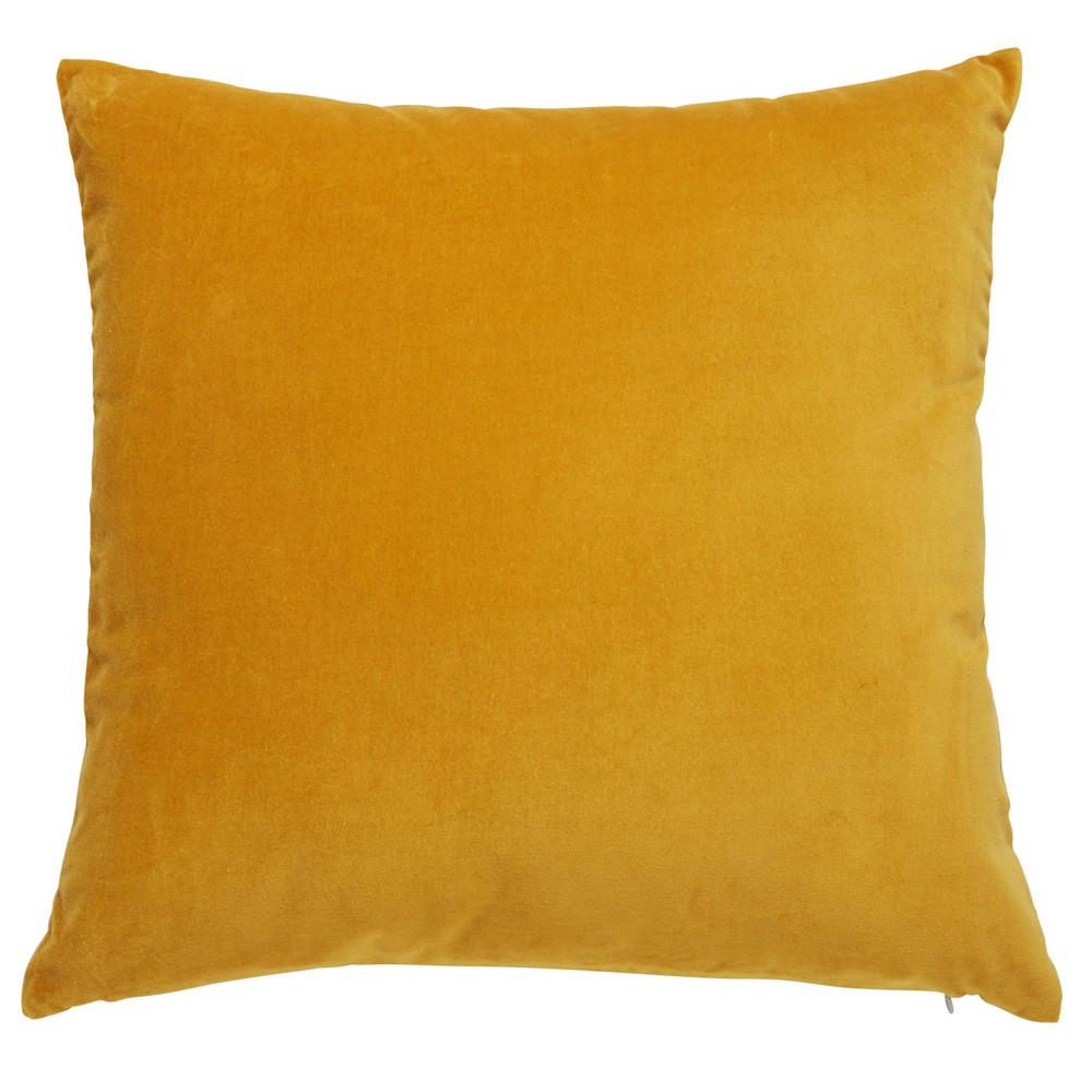SAVORA mustard yellow velvet cushion 45 x 45 cm Maisons du Monde