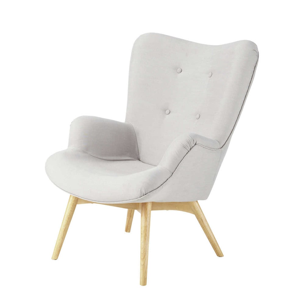 Scandinavian Light Grey Fabric Armchair Iceberg Maisons du Monde Scandinavian Light Grey Fabric Armchair Iceberg Maisons du Monde