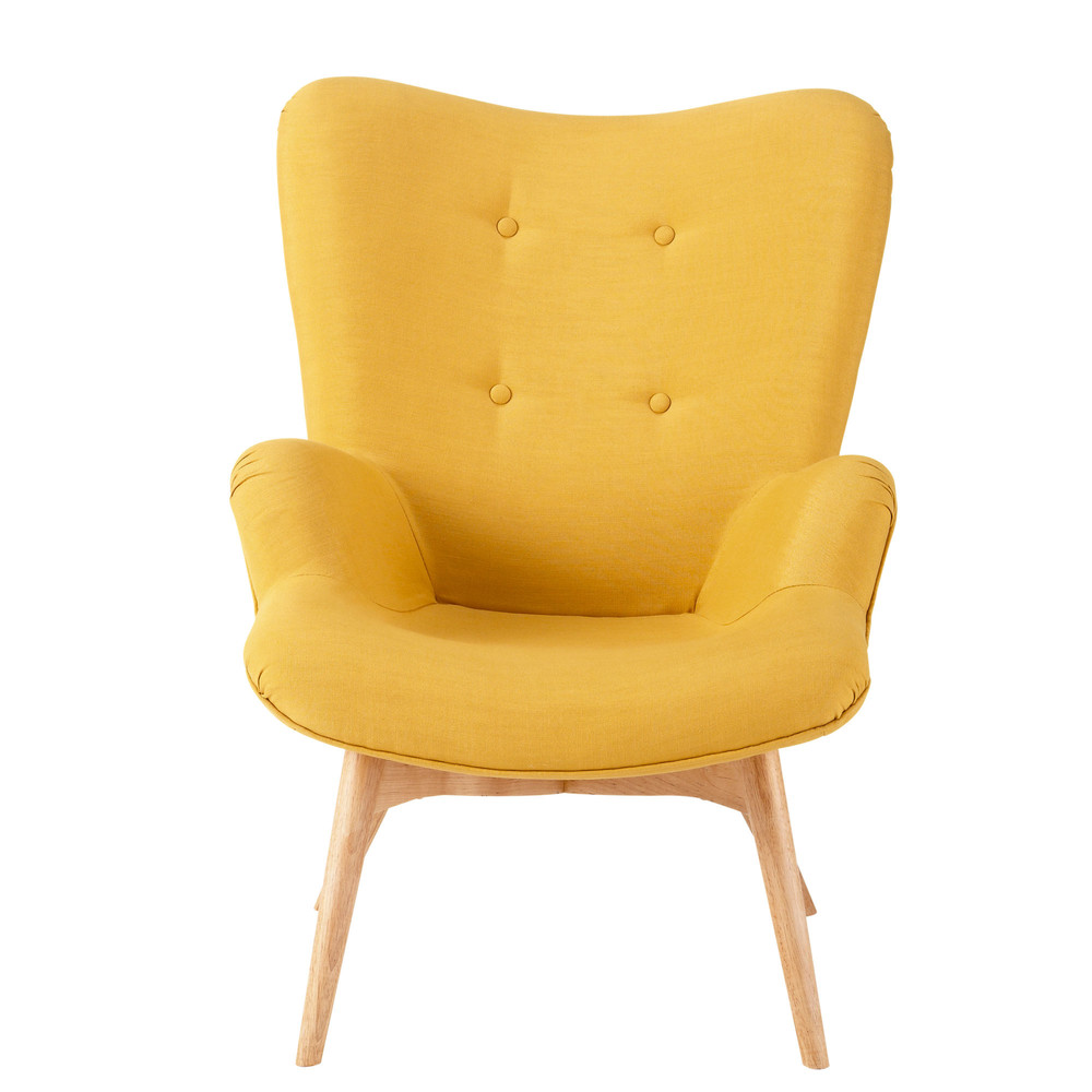 Scandinavian Yellow Fabric Armchair Iceberg Maisons Du Monde - Scandinavian Yellow Fabric Armchair scandinavian yellow fabric armchair iceberg maisons du monde - scandinavian yellow fabric armchair