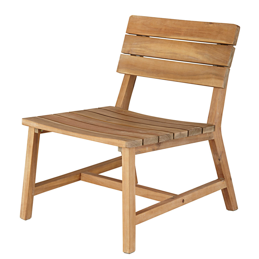 Silla baja de jardín de acacia maciza Dakar | Maisons du Monde