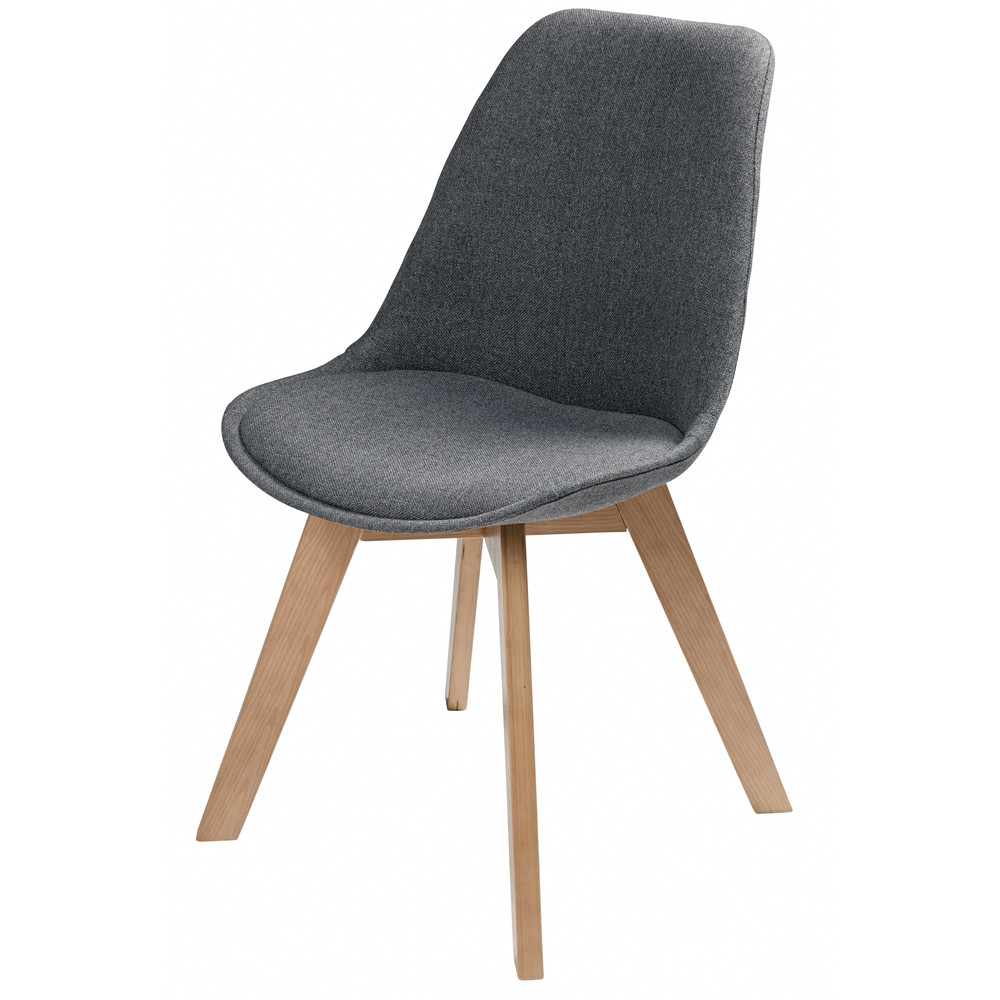 Silla escandinava de tela gris mezclilla Ice | Maisons du Monde