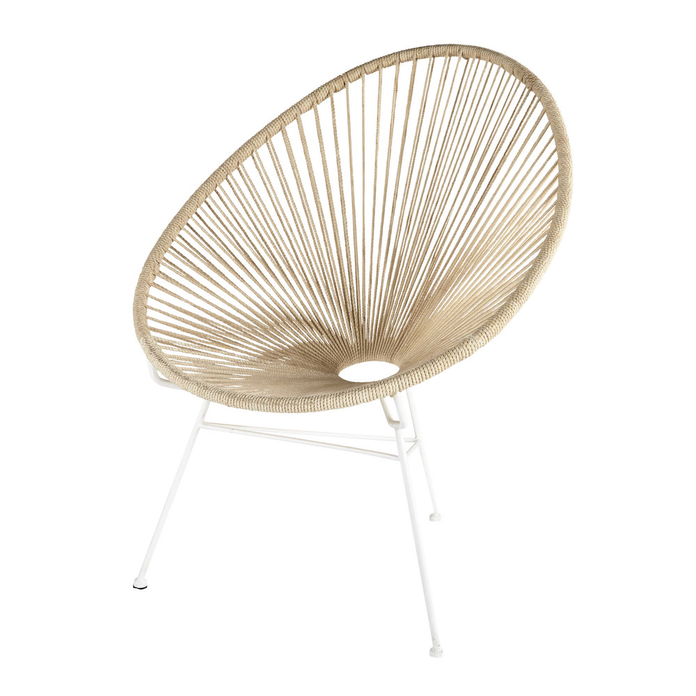 Copacabana Maison Du Monde #9: Sillón De Cuerdas De Algodón Y Metal Blanco Copacabana Maison Du Monde #9: Sillón De Cuerdas De Algodón Y Metal Blanco