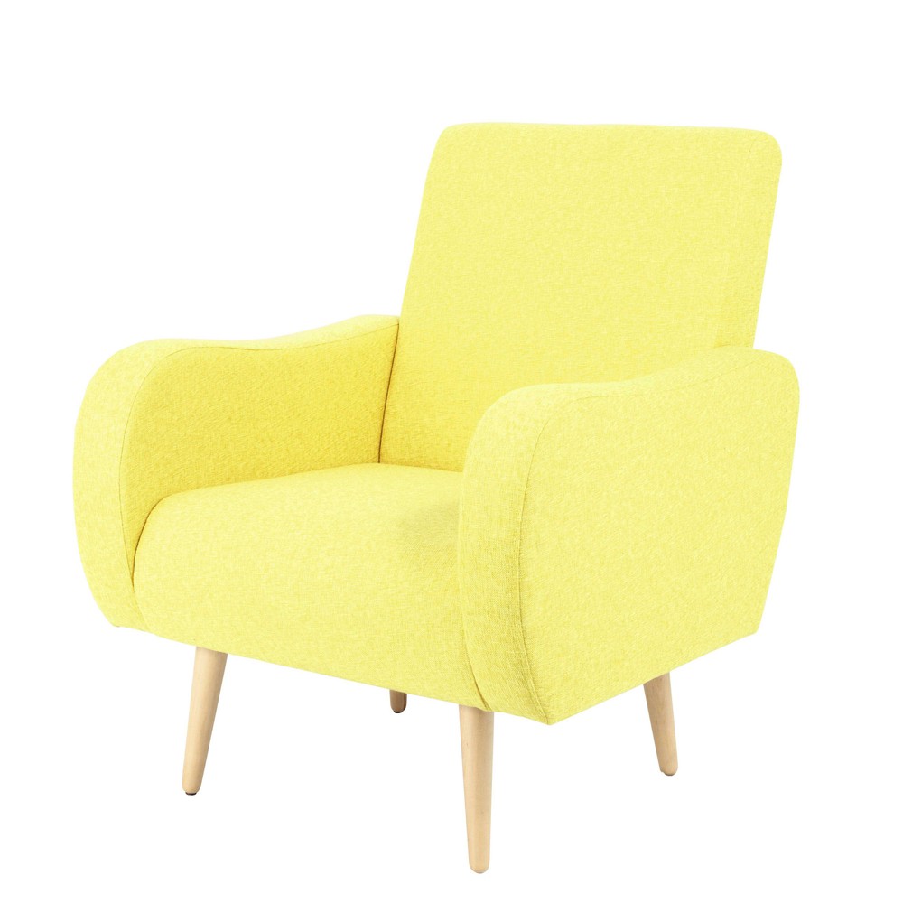 Sillón vintage de tela amarillo antiguo Waves | Maisons du Monde