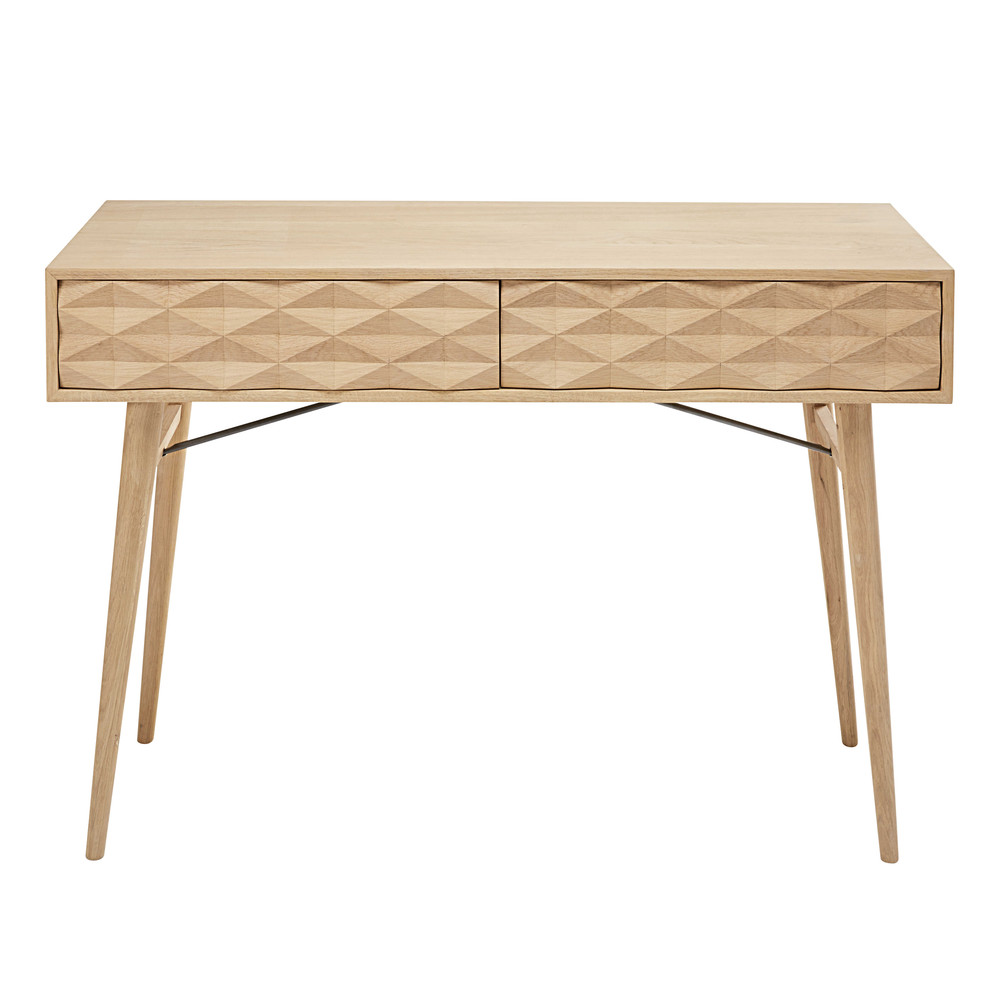 Solid oak 2drawer console table Keops Maisons du Monde