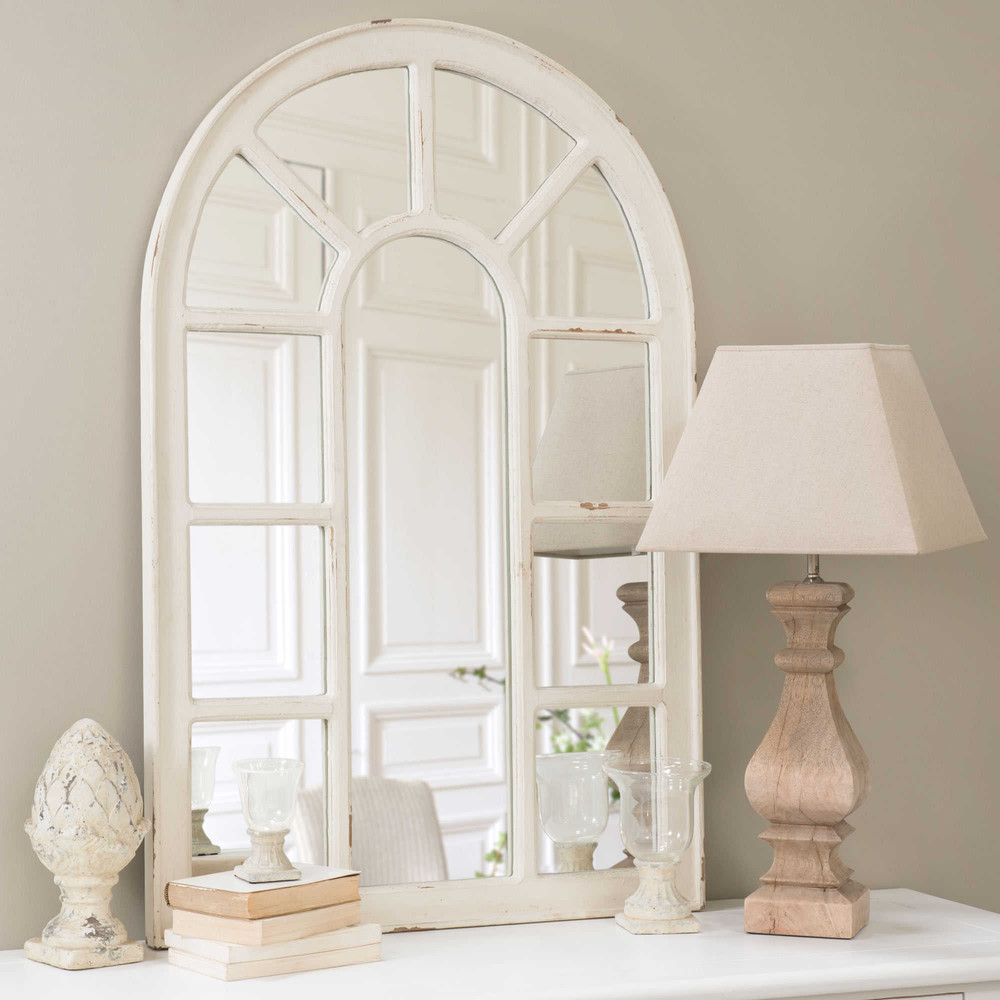 Spiegel in Fensteroptik aus weißem Holz H 122 cm OFELIA | Maisons du Monde