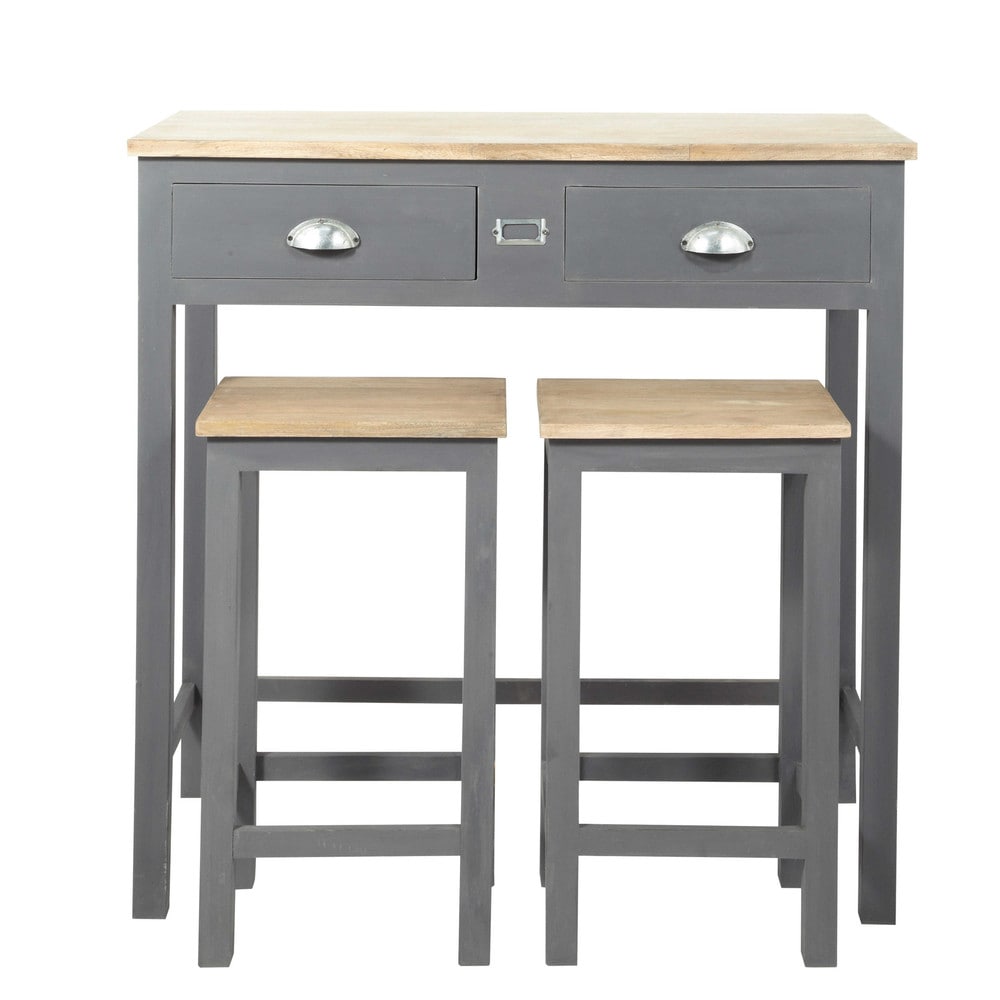 table a manger haute table 224 manger haute et 2 tabourets gris l90 chablis maisons du monde table a manger haute table 224 manger haute et 2 tabourets gris l90 chablis maisons du monde