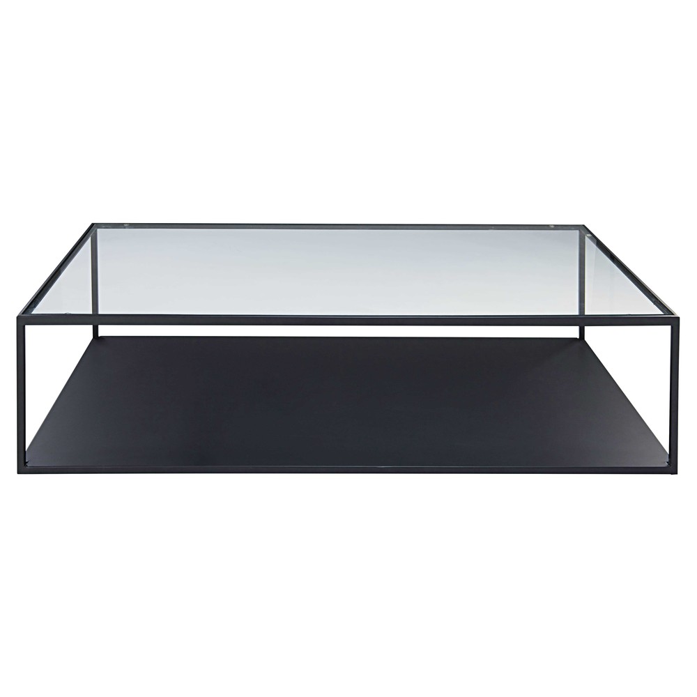 Table basse en métal noir et verre trempé Watson Maisons du Monde