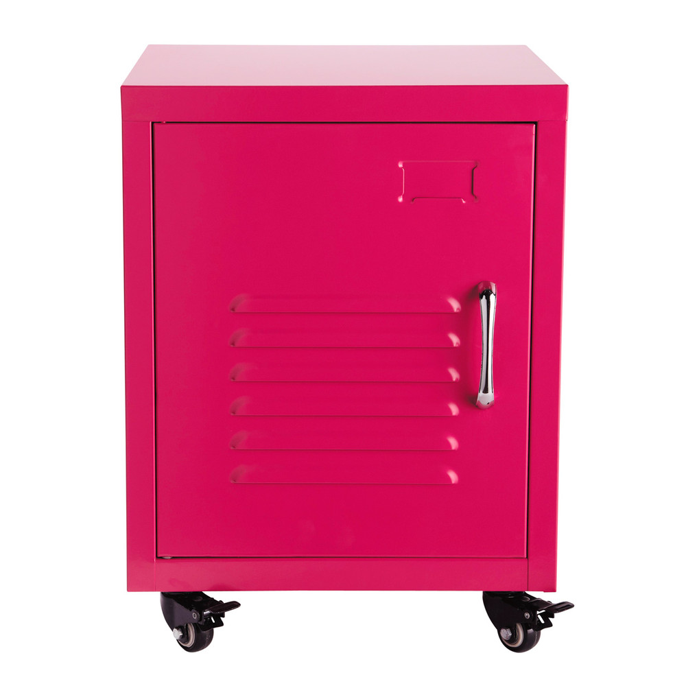 Superior Table De Nuit Rose #2: Table De Chevet à Roulettes En Métal Rose L 37 Cm Superior Table De Nuit Rose #2: Table De Chevet à Roulettes En Métal Rose L 37 Cm