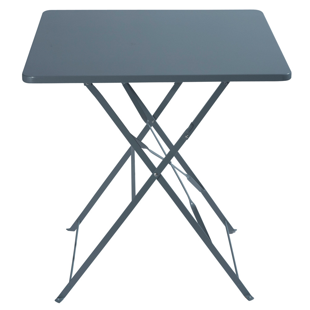 Table de jardin pliante en métal gris 2 personnes L70 Guinguette