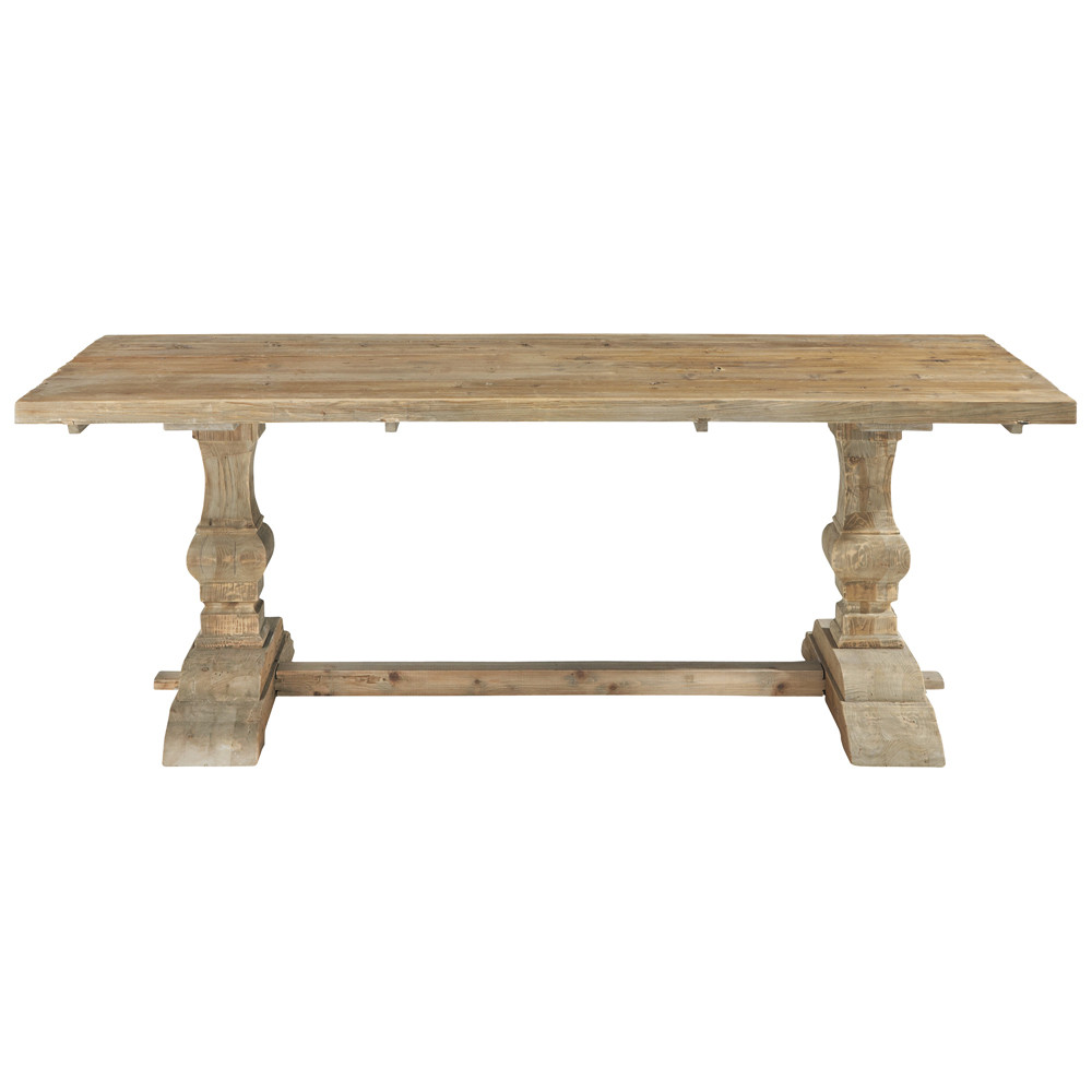Table de salle à manger en bois effet vieilli L 220 cm Lourmarin