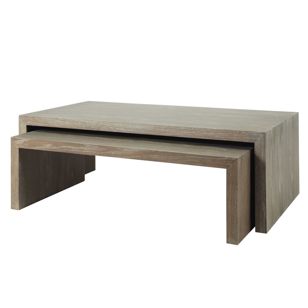 Tables basses gigogne en bois grises L 115 cm à L 130 cm Baltic Maisons du -> Maison Du Monde Table Basse Udaipur Tables basses gigogne en bois grises L 115 cm à L 130 cm Baltic Maisons du -> Maison Du Monde Table Basse Udaipur