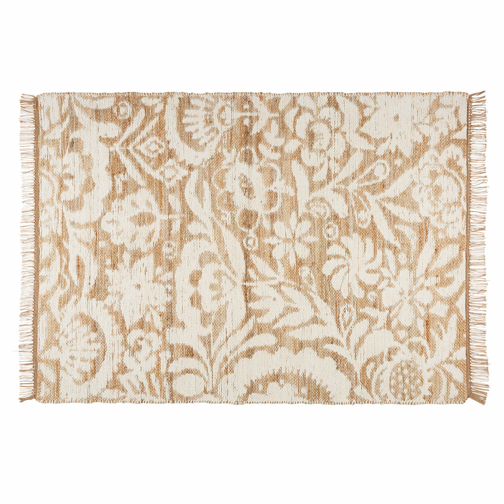 Tapis en jute et coton blanc 140x200cm LUKILA | Maisons du ...