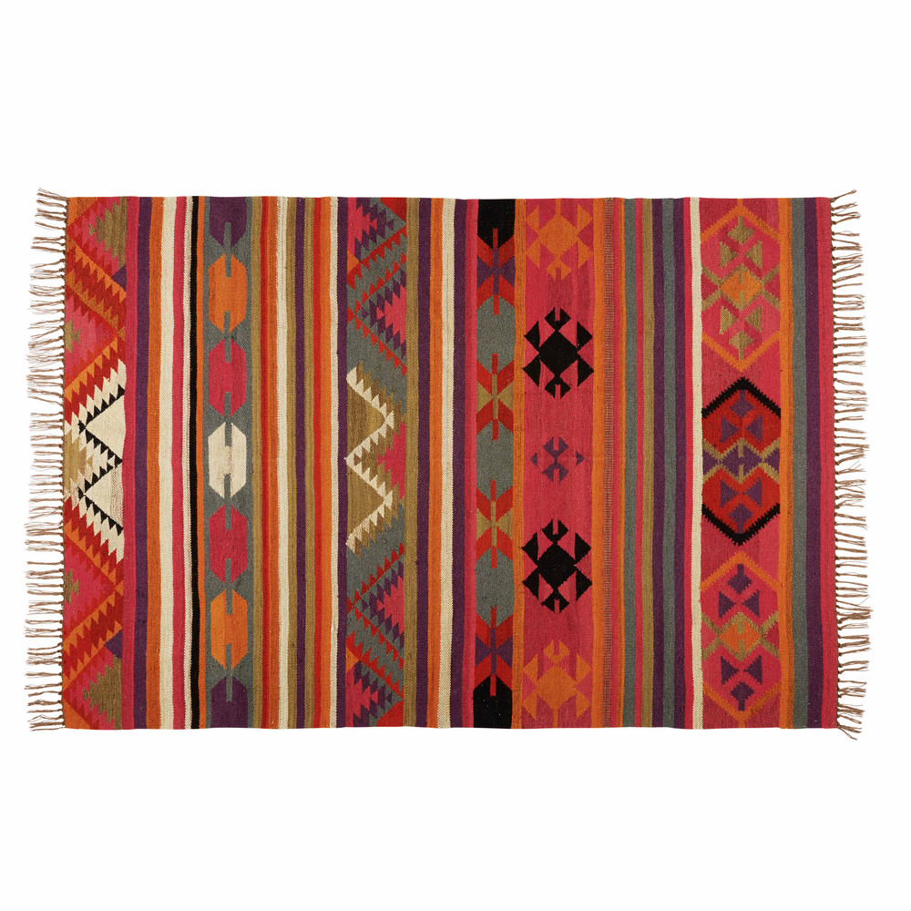 tapis ethnique en laine multicolore 140x200cm kilima 1000 14 17 168773_1