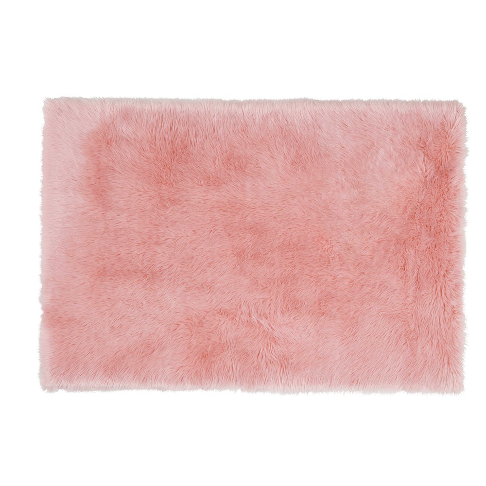Tappeto in finta pelliccia rosa 120 x 180 cm blush for Cuscini grandi maison du monde