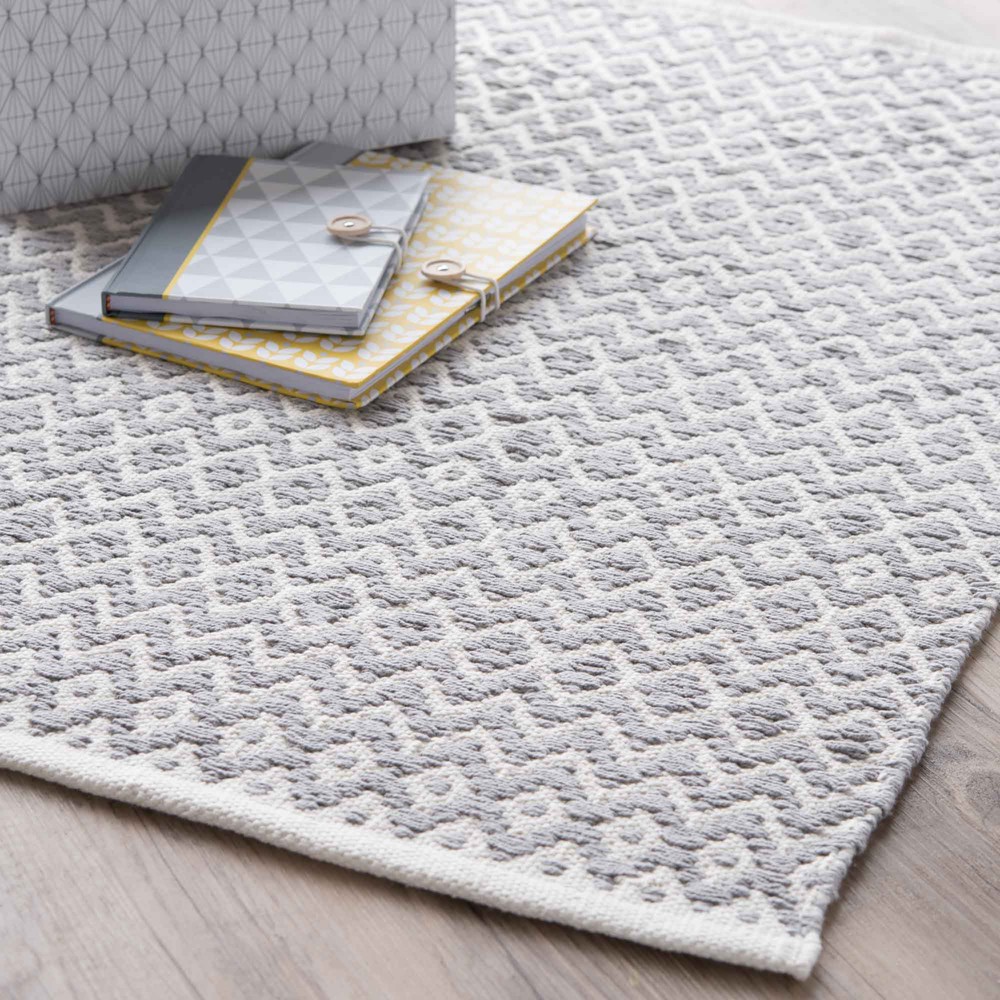 TAVIRA cotton rug, grey, 60 x 90 cm Maisons du Monde