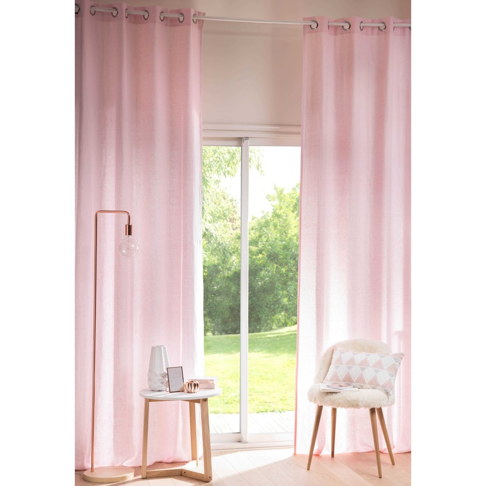 Tende Rosa Antico tenda rosa antico in lino lavato con occhielli 130x300cm Tende Rosa Antico tenda rosa antico in lino lavato con occhielli 130x300cm
