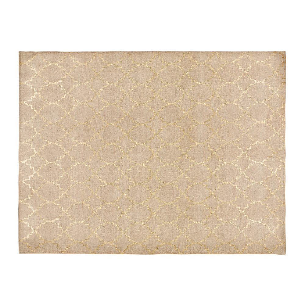 Teppich aus beige Baumwolle mit Motiven 140x200cm NESTOR Teppich aus beige Baumwolle mit Motiven 140x200cm NESTOR