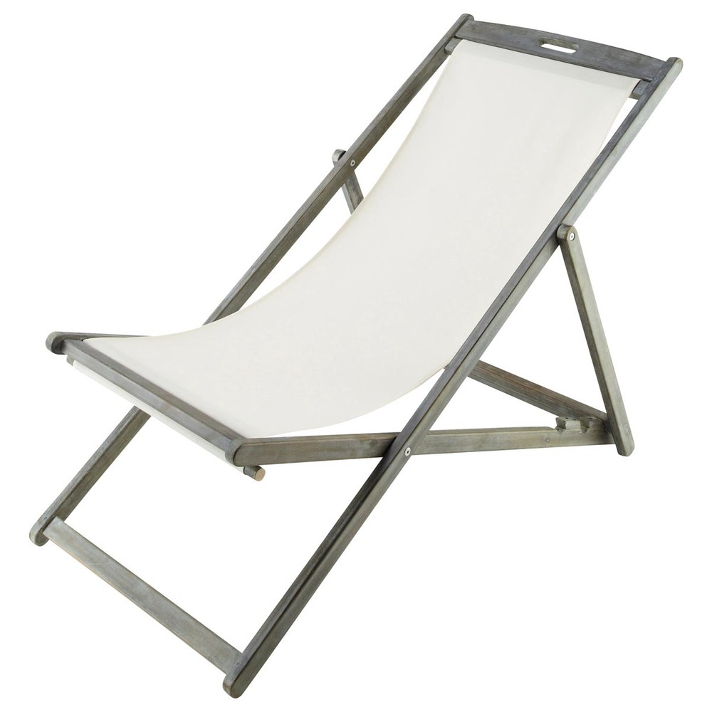 Tumbona/silla de playa plegable de acacia agrisada L. 111 cm Panama - Maisons du Monde