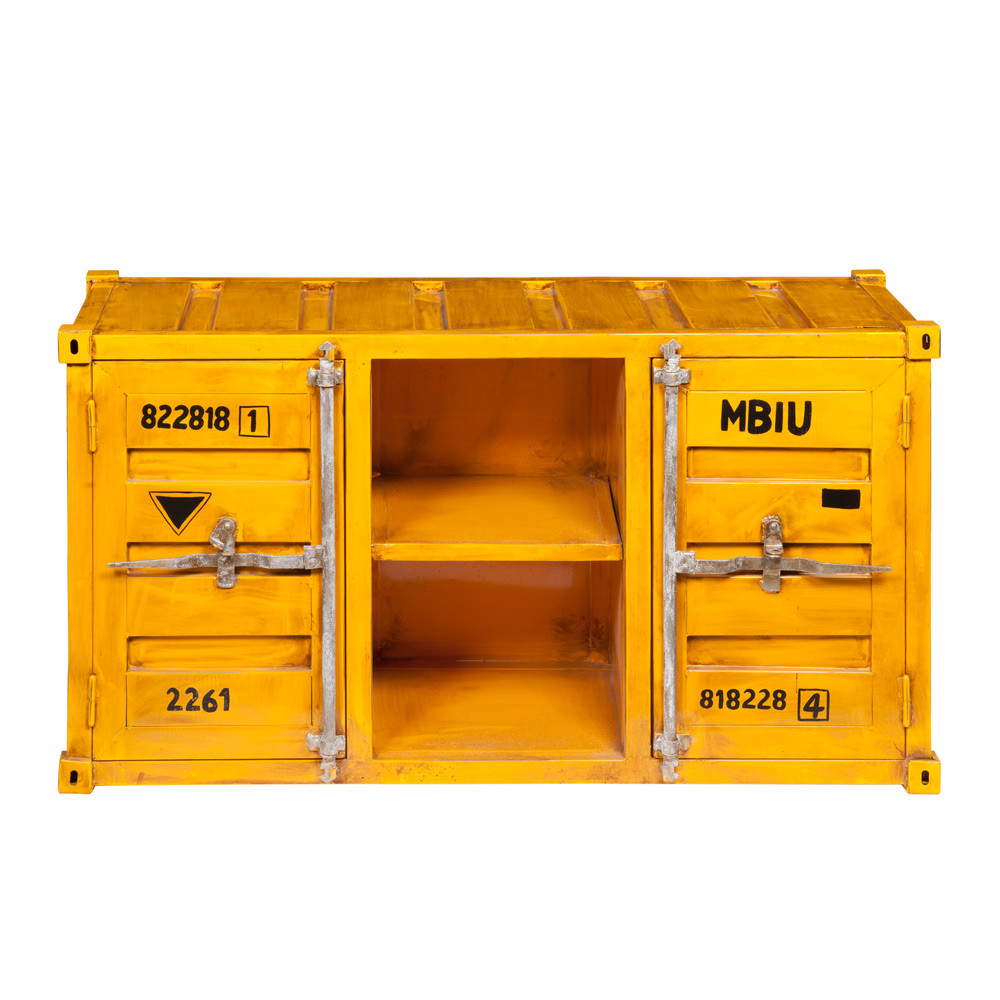 tv lowboard im container design aus metall b 129 cm gelb carlingue carlingue 1000 11 16 118178_2