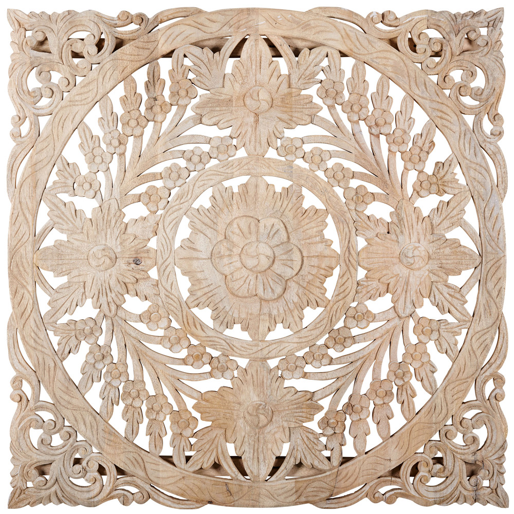 VANUATU sculpted mango wood wall art L 89 cm Maisons du Monde