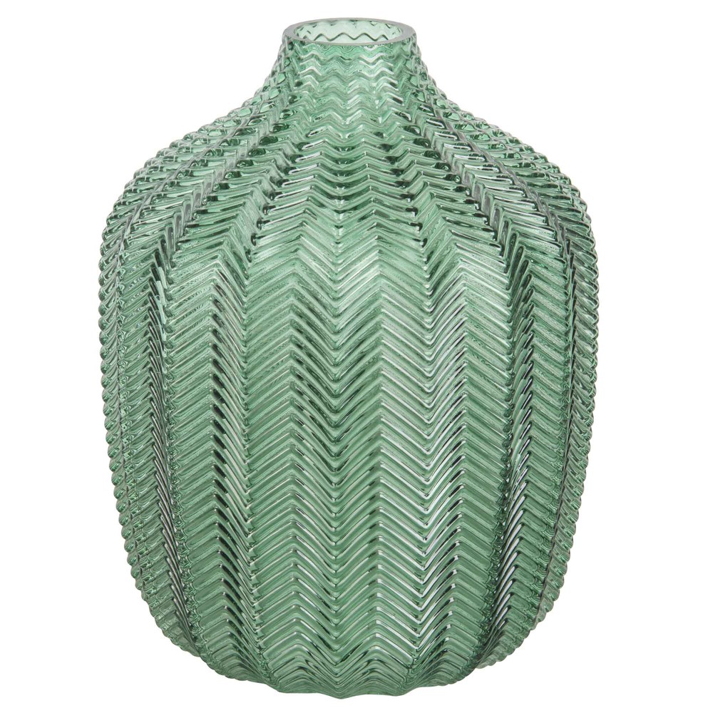 Vase en verre teinté vert H18 Maisons du Monde