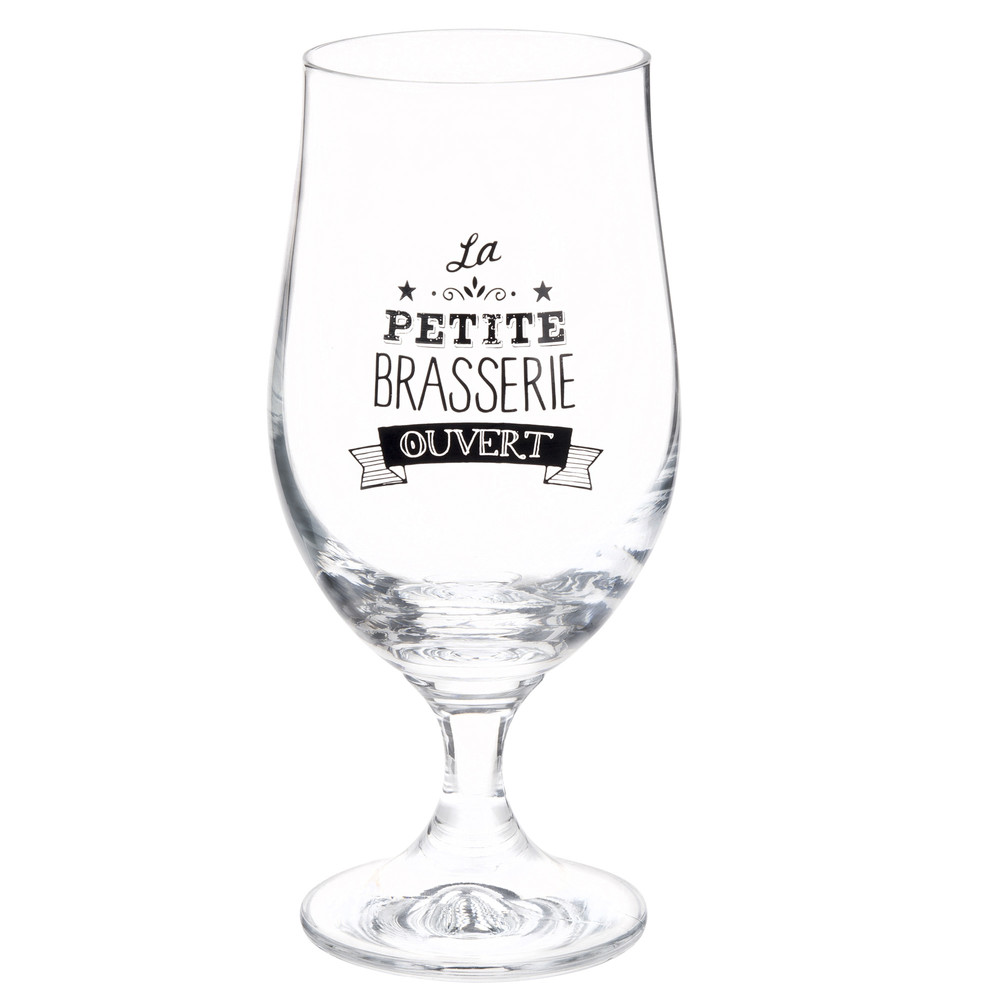 Verre à bière en verre imprimé PETITE BRASSERIE | Maisons du Monde