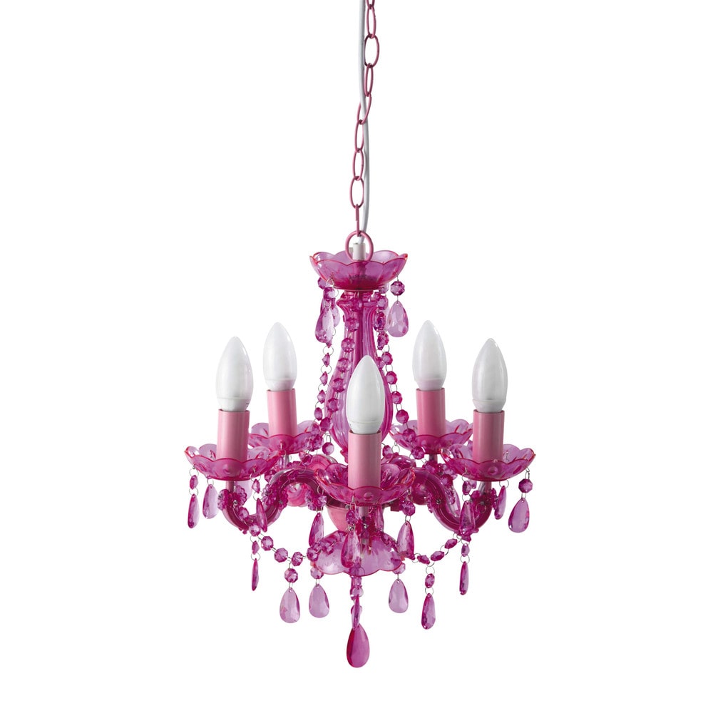 VICTORINE plastic chandelier in pink D 28cm Maisons du Monde