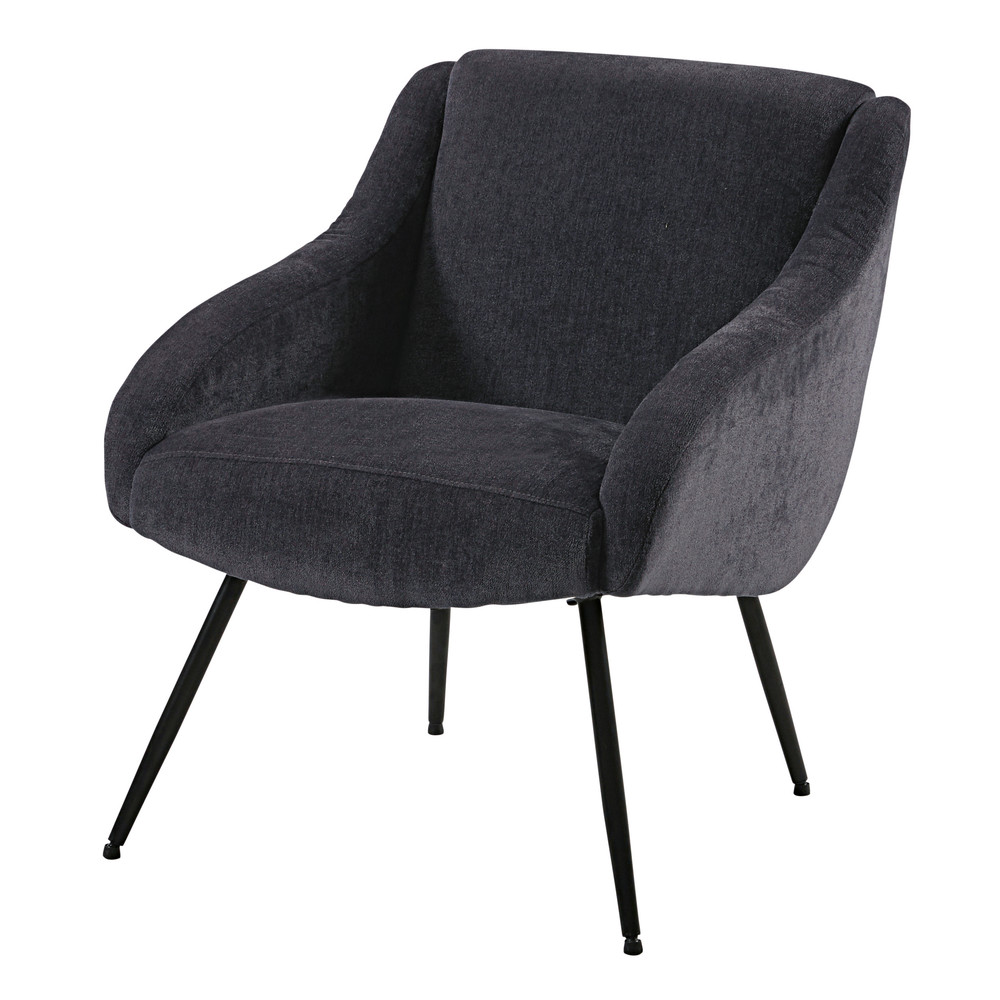 Vintage grey velvet and metal armchair Joyce Maisons du Monde