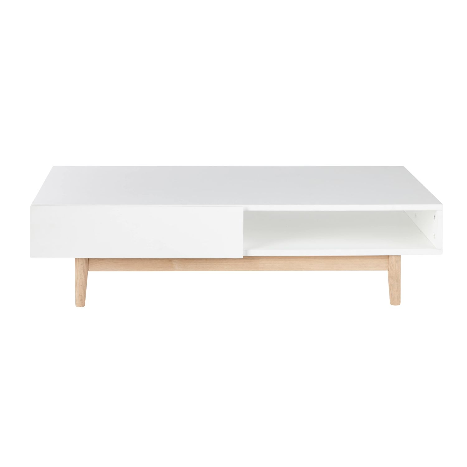 White 2 Drawer Scandinavian Style Coffee Table Artic Maisons Du Monde