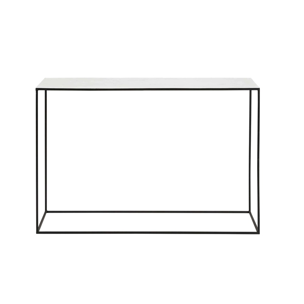 White marble and black metal console table Marble 