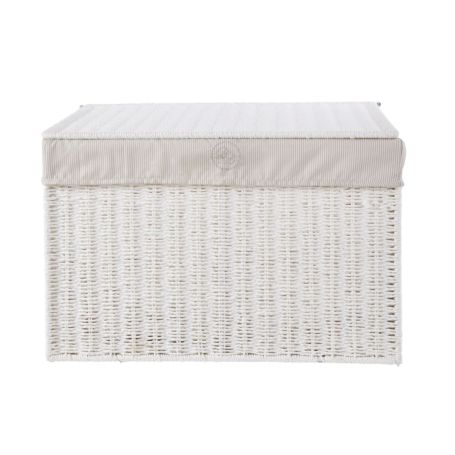 White Wicker Storage Chest Saint Honore Maisons Du Monde