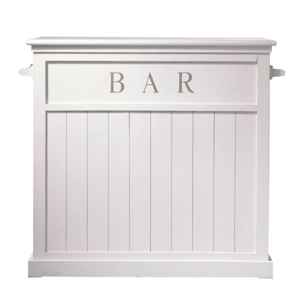 Wooden bar unit in white W 120cm Newport Maisons du Monde