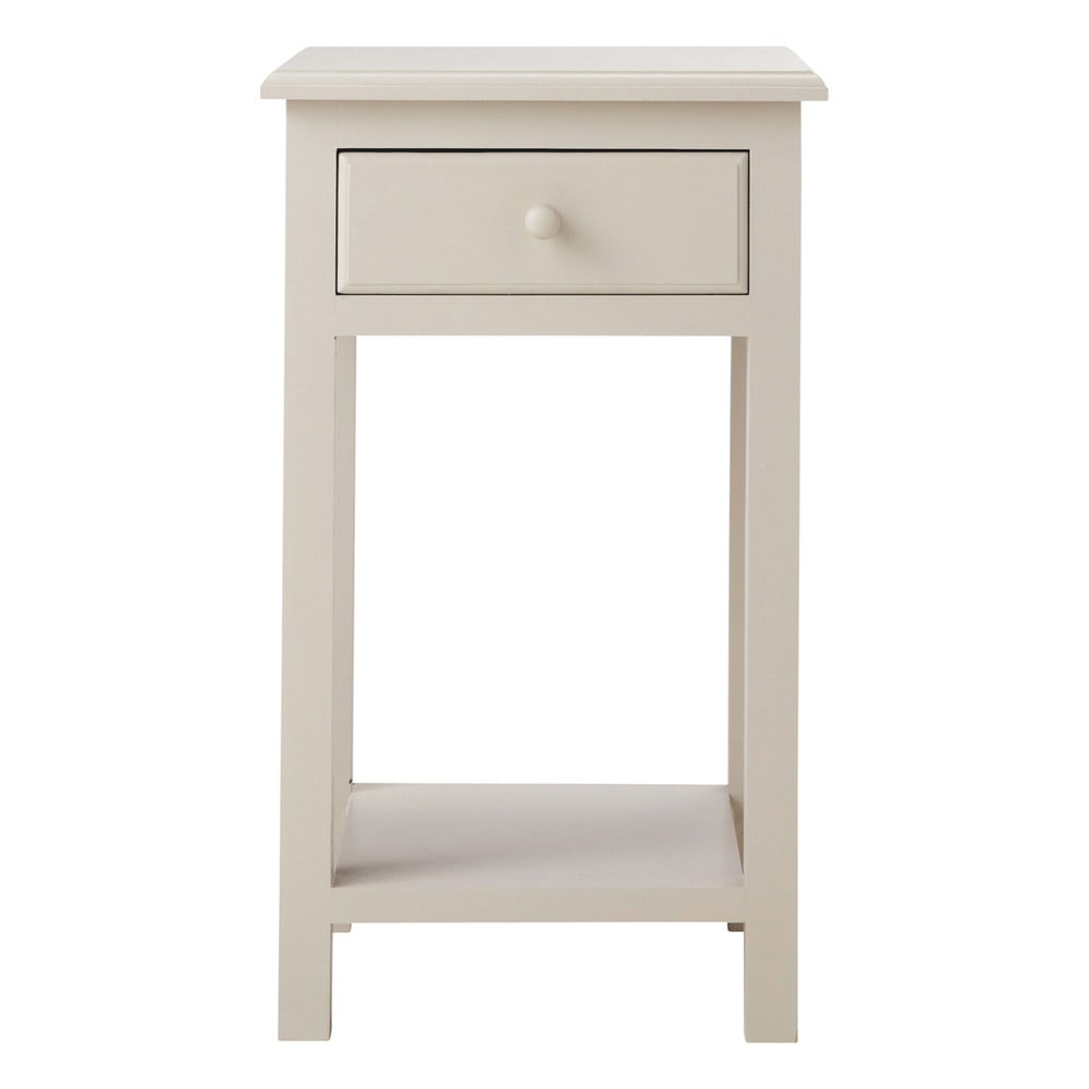 Wooden bedside table with drawer in taupe W 35cm Pastel Maisons du Monde