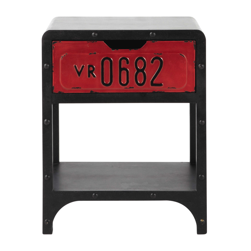 Wooden industrial bedside table with drawer W 40cm Road Maisons du Monde