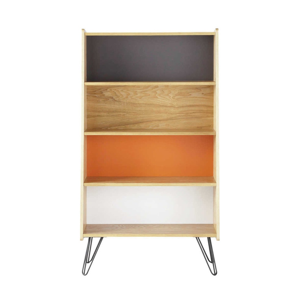 Wooden vintage bookcase, multicoloured W 72cm Twist ...
