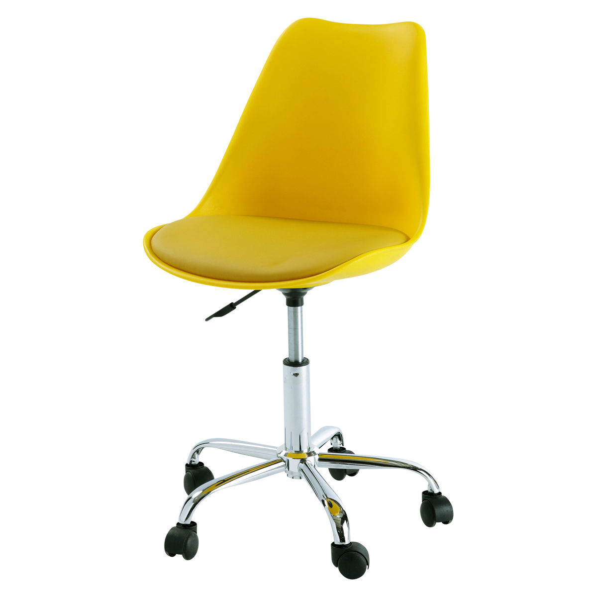 Yellow office chair with casters bristol maisons du monde